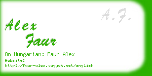 alex faur business card